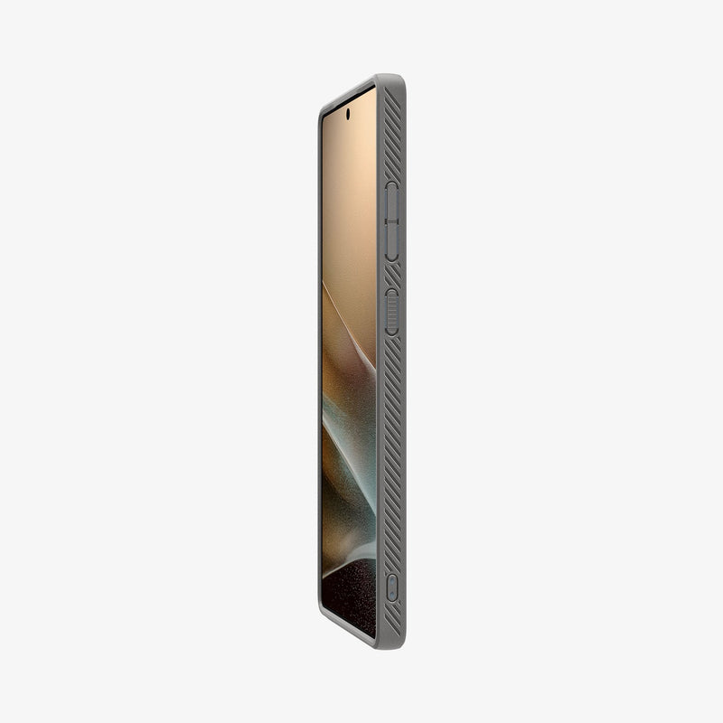 ACS08954 - Galaxy S25 Ultra Case Liquid Air in Marble Gray showing the partial front and side