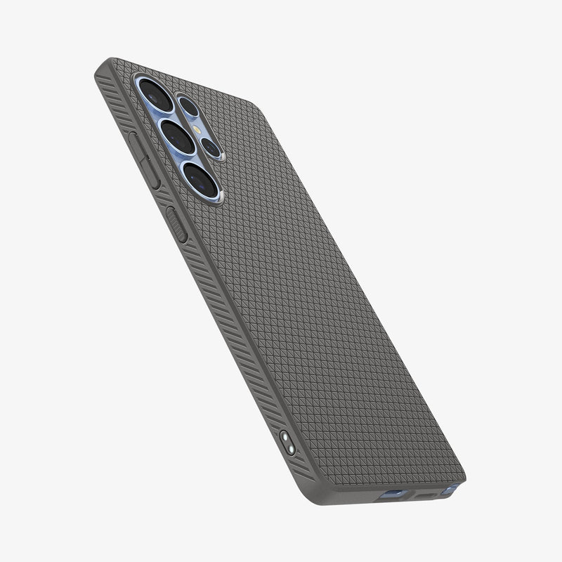 ACS08954 - Galaxy S25 Ultra Case Liquid Air in Marble Gray showing the back, partial side and bottom