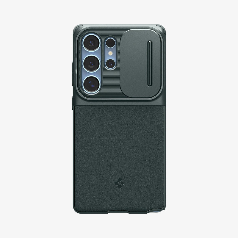 ACS08970 - Galaxy S25 Ultra Case Optik Armor in Abyss Green showing the back