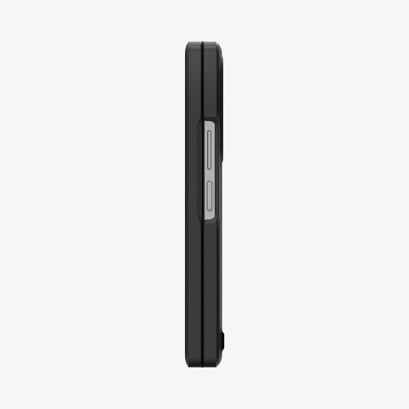 ACS07820 - Galaxy Z Fold 6 Case Slim Armor Pro in Black showing the side folded with volume buttons