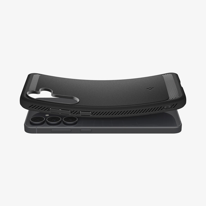 ACS10025 - Galaxy S25 FE Series Rugged Armor showing the device laying flat and case slightly bending away at the top