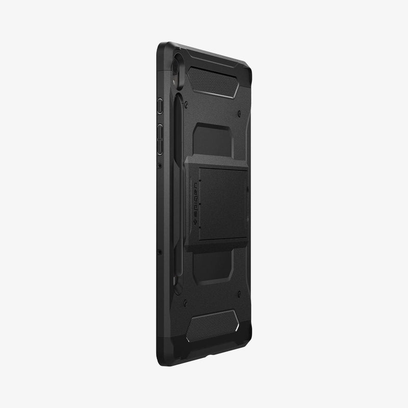 ACS06837 - Galaxy Tab S9 Case Tough Armor Pro in black showing the back and side