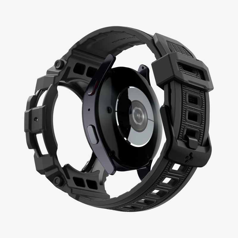 ACS08336 - Galaxy Watch 7 (40mm) Rugged Armor Pro in Matte Black showing the partial front and partial side
