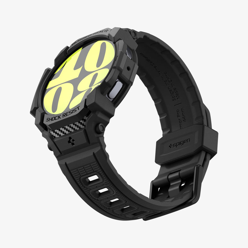 ACS08336 - Galaxy Watch 7 (40mm) Rugged Armor Pro in Matte Black showing the side facing left
