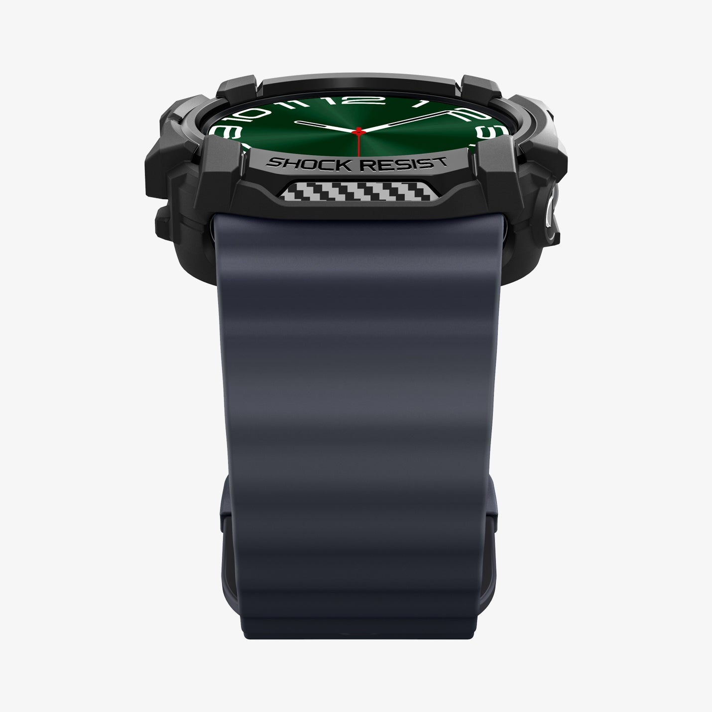 ACS08426 - Galaxy Watch Ultra (47mm) Rugged Armor in Matte Black showing the partial front and side