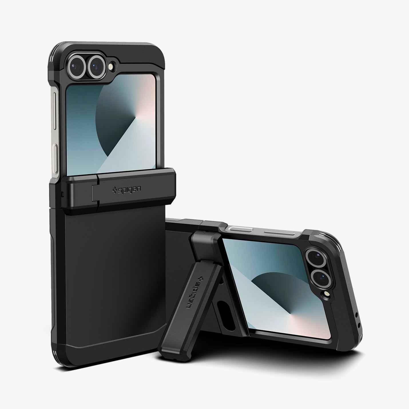 ACS09807 - Galaxy Z Flip 6 Series Tough Armor Pro (MagFit) in black showing device with case