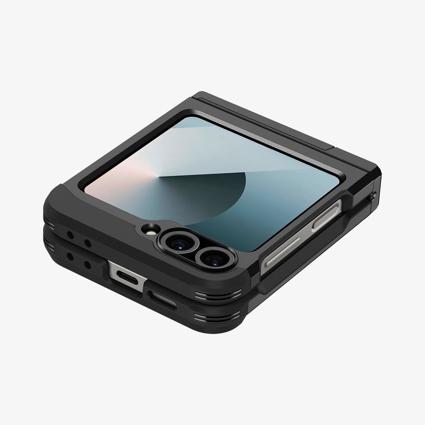 ACS09807 - Galaxy Z Flip 6 Series Tough Armor Pro (MagFit) in black showing the top