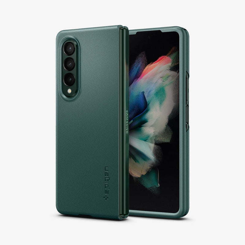 ACS03093 - Galaxy Z Fold 3 Case AirSkin in phantom green showing the back and front