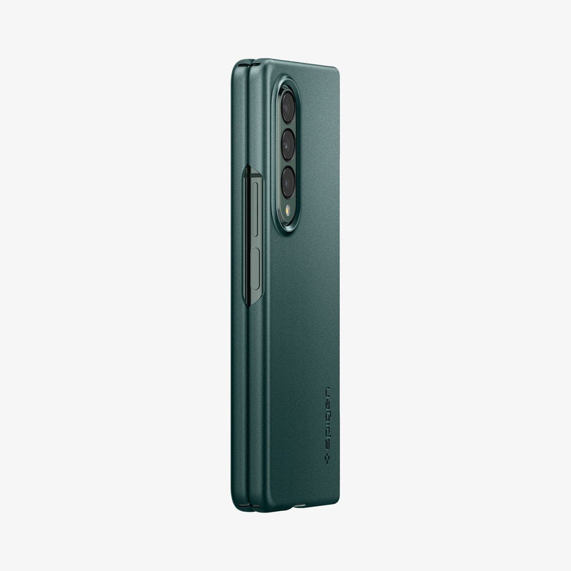 ACS03093 - Galaxy Z Fold 3 Case AirSkin in phantom green showing the back and side with device fully closed