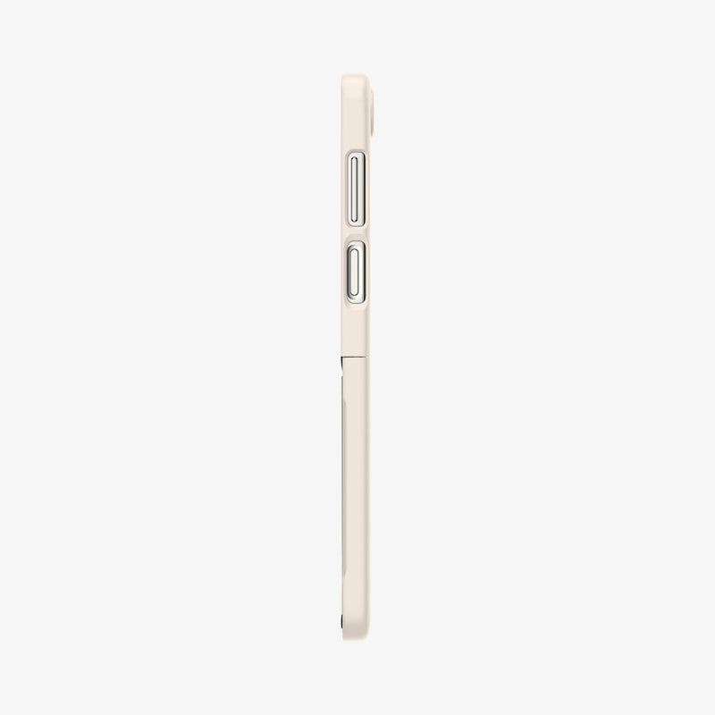 ACS06231 - Galaxy Z Flip 5 Case AirSkin in pearled ivory showing the side with volume controls