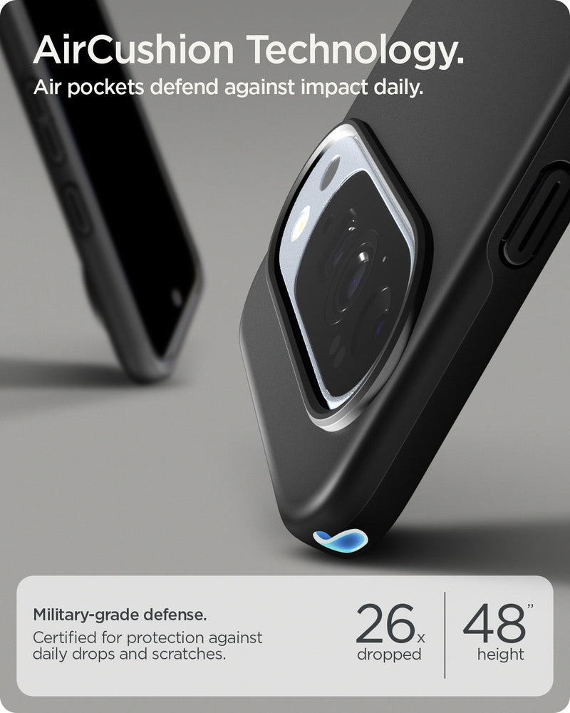 ACS09722 - Pixel 10 Pro XL Thin Fit (MagFit) in black showing aircushion technology. air pockets defend against impact daily.
