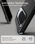 ACS09699 - Pixel 10, Pixel 10 Pro Thin Fit (MagFit) in black showing aircushion technology. air pockets defend against impact daily.