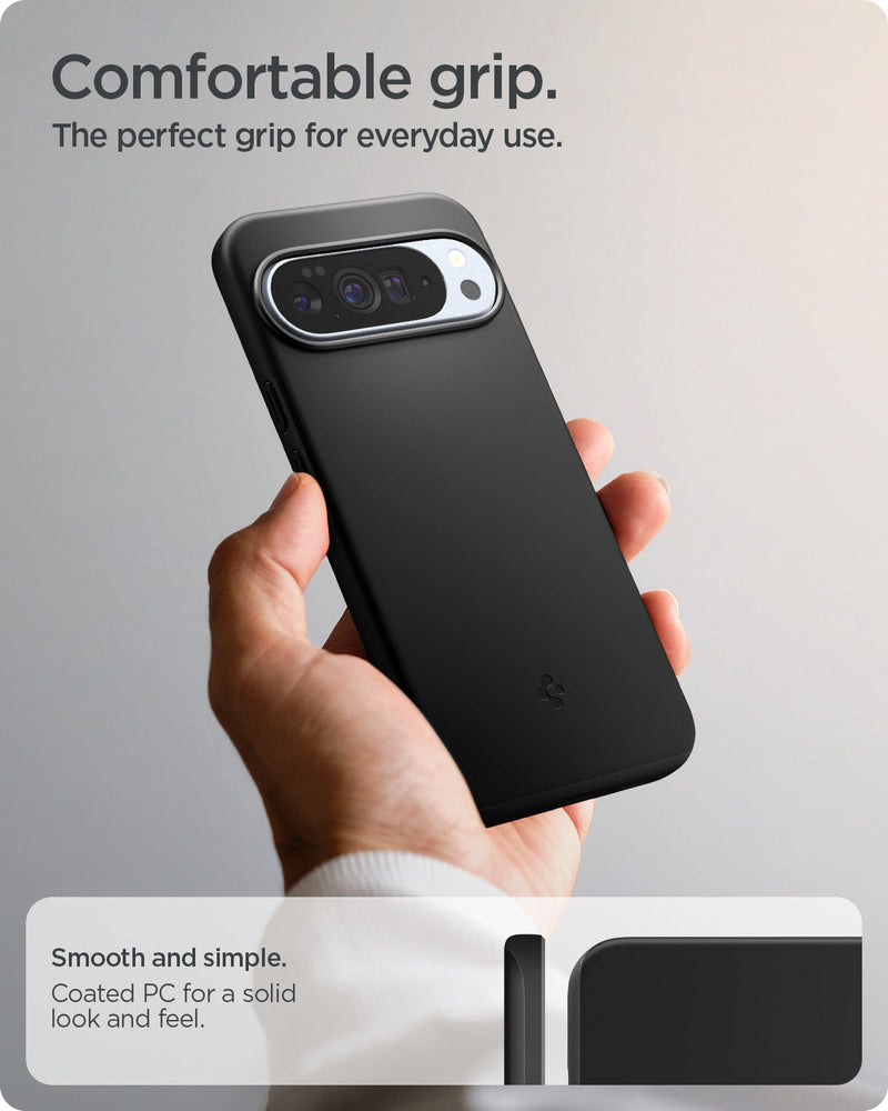 ACS09722 - Pixel 10 Pro XL Thin Fit (MagFit) in black  showing comfortable grip. the perfect grip for everyday use.