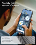 ACS09720 - Pixel 10 Pro XL Case Liquid Air (MagFit) in marble gray showing the steady grip. Matte finish for secure hold. Non-slip surfaces. Patterned design feels good in your hands.