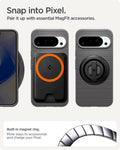 ACS09720 - Pixel 10 Pro XL Case Liquid Air (MagFit) in marble gray showing the built in magnet ring. More ways to accessorize and charge your pixel. Snap into Pixel. Pair it up with essential MagFit accessories.
