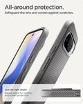 ACS09697 - Pixel 10 Pro Case Liquid Air (MagFit) in gray showing the all around protection. Safeguard the lens and screen against scratches. Just the right depth of raised edges for camera and screen protection