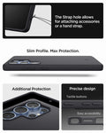 ACS09017 - Galaxy S25 Ultra Case Silicone Fit (MagFit + Qi2 Ready) in Black showing the strap hole allows for attaching accessories or a hand strap. Slim Profile. Max Protection. Additional Protection, Precise design - tactile buttons and easy accessibility
