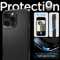 ACS08156 - iPhone 16 Pro Sand Blast in Matte Black showing protection. air cushion technology
