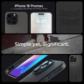 ACS08021 - iPhone 16 Pro Max Sand Blast in Matte Black showing iPhone 16 pro. simple yet, significant