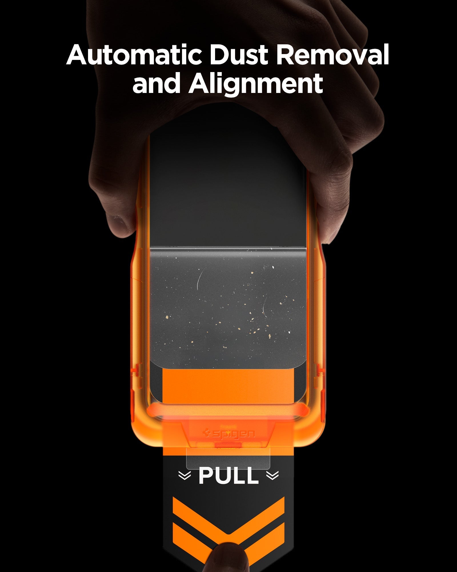 AGL10103 - iPhone 17 Series - Glas.tR AlignMaster S showing automatic dust removal and alignment