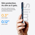 ACS03520 - iPhone 13 Case Liquid Air in navy blue showing the slim protection. Stay slim without having to jeopardize functionality and drop protection 0.3