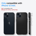 ACS03315 - iPhone 13 Mini Case Liquid Air in black showing the compatibility only with iPhone 13 mini. Not compatible with iPhone 13 | 13 Pro | 13 Pro Max