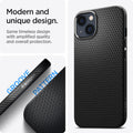 ACS03315 - iPhone 13 Mini Case Liquid Air in black showing the modern, unique design. Same timeless design with amplified quality and overall protection.