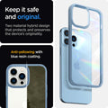 ACS04132 - iPhone 13 Pro Case Ultra Hybrid in sierra blue showing the two material hybrid design that protects and preserves the device's originality. Anti-yellowing with blue resin coating