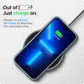 ACS04132 - iPhone 13 Pro Case Ultra Hybrid in sierra blue showing the charging on without the hassle of removing the case every time