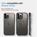 ACS03262 - iPhone 13 Pro Case Ultra Hybrid in matte black showing the compatibility only with iPhone 13 Pro. Not compatible with iPhone 13 mini | 13 | 13 Pro Max