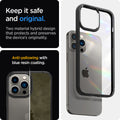 ACS03262 - iPhone 13 Pro Case Ultra Hybrid in matte black showing the two material hybrid design that protects and preserves the device's originality. Anti-yellowing with blue resin coating