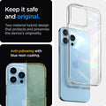 ACS03261 - iPhone 13 Pro Case Ultra Hybrid in crystal clear showing the two material hybrid design that protects and preserves the device's originality. Anti-yellowing with blue resin coating