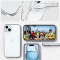 ACS06786 - iPhone 15 Case Liquid Crystal in crystal clear showing the different angles