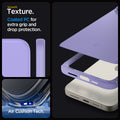 ACS06692 - iPhone 15 Pro Case Thin Fit in iris purple smooth texture. Coated PC for extra grip and drop protection. Aircushion tech.