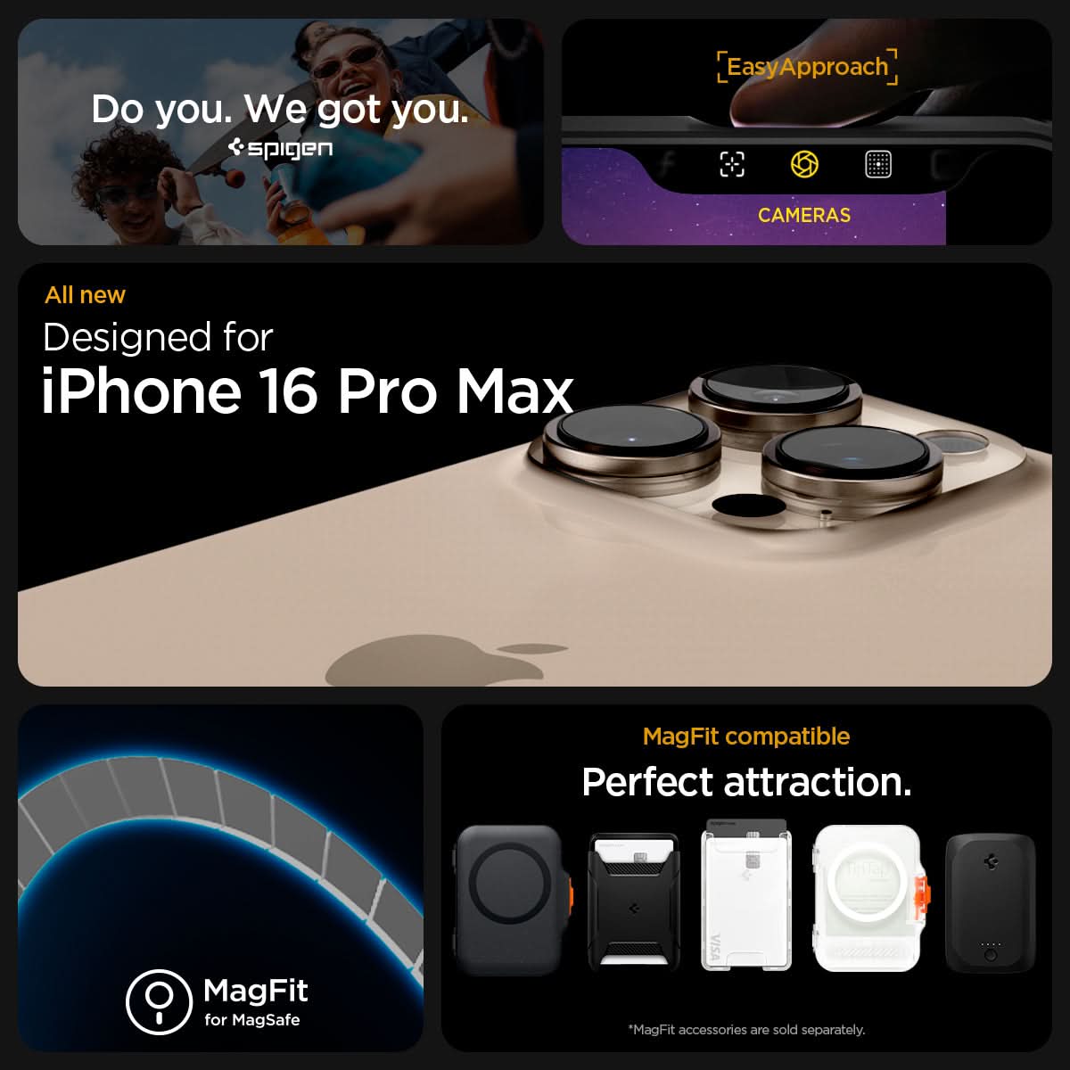 ACS07999 - iPhone 16 Pro Max Case Ultra Hybrid (MagFit) in Graphite do you. we got you. easy approach. all new designed for iPhone 16 pro max. Magfit for magsafe. Magfit compatible. perfect attraction.
