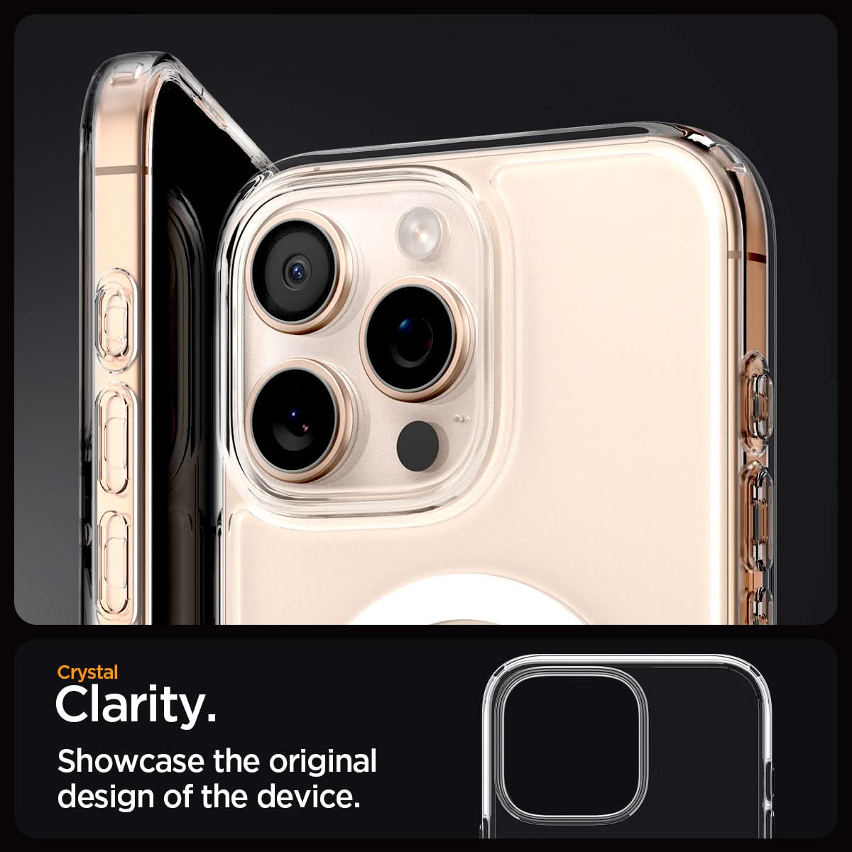 ACS07998 - iPhone 16 Pro Max Case Ultra Hybrid (MagFit) in White crystal clarity. Showcase the original design of the device.
