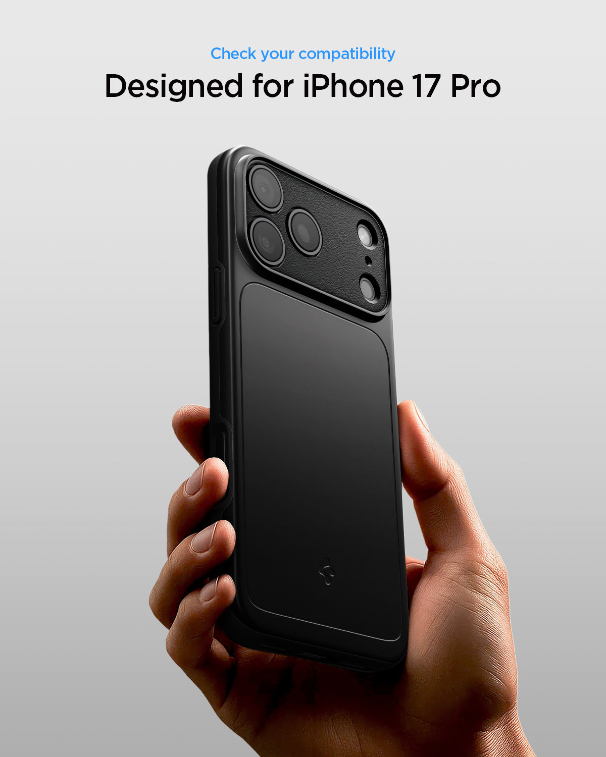 ACS09934 - iPhone 17 Pro Thin Fit (MagFit) in black showing check your compatibility.