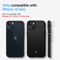 ACS03680 - iPhone 13 Mini Case Mag Armor in black showing the compatibility only with iPhone 13 mini. Not compatible with iPhone 13 | 13 Pro | 13 Pro Max
