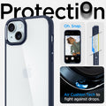 ACS06801 - iPhone 15 Case Ultra Hybrid in navy blue showing the air cushion tech to fight against drops