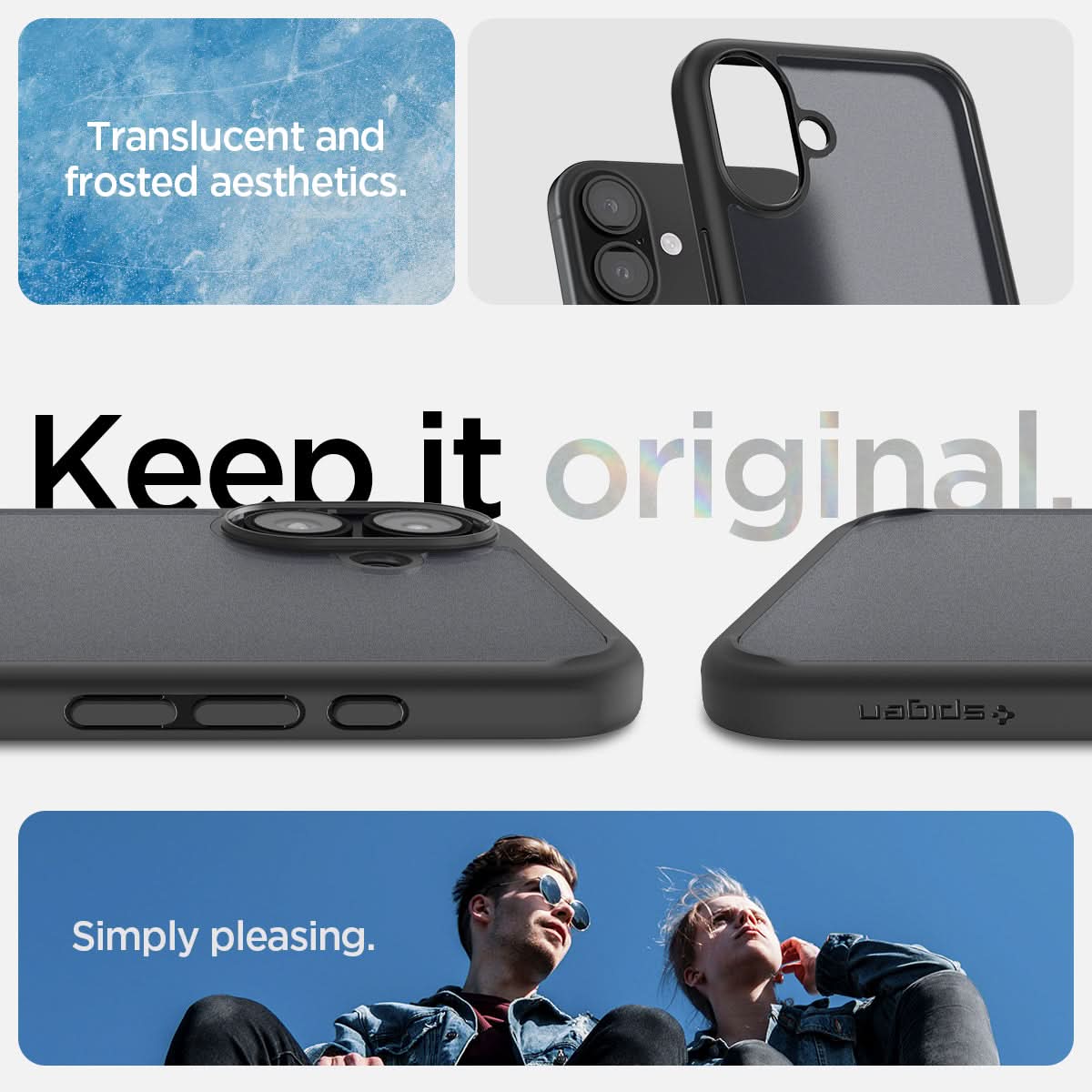 ACS08200 - iPhone 16 Case Ultra Hybrid in Frost Black be crystal clear. enjoy pure design. Keep it original. Simply pleasing.