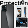 ACS06657 - iPhone 15 Plus Case Ultra Hybrid in matte black showing the air cushion tech to fight against drops