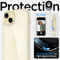 ACS06658 - iPhone 15 Plus Case Ultra Hybrid in mute beige showing the air cushion tech to fight against drops