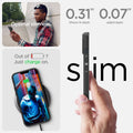 ACS05037 - iPhone 14 Case Liquid Air in matte black showing the optimal slimness. 0.31