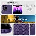 ACS05578 - iPhone 14 Pro Case Liquid Air in deep purple showing the compatibility only with iPhone 14 Pro. Not compatible with iPhone 14 | 14 Plus | 14 Pro Max
