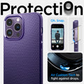 ACS05578 - iPhone 14 Pro Case Liquid Air in deep purple showing the protection. Air Cushion Tech to fight against drops