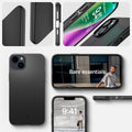 ACS04788 - iPhone 14 Case Thin Fit in black showing the bare essentials