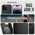ACS04989 - iPhone 14 Pro Case Mag Armor (MagFit) in matte black Not compatible with iPhone 14, 14plus, 14 pro max. mag armor. Timeless protection.