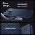 ACS06705 - iPhone 15 Pro Case Liquid Air in navy blue sleek design. Slim and modern aesthetic meets total protection with textured grooves