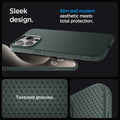 ACS06564 - iPhone 15 Pro Max Case Liquid Air in abyss green sleek design. Slim and modern aesthetic meets total protection with textured grooves