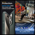ACS06564 - iPhone 15 Pro Max Case Liquid Air in abyss green all-around protection. Raised edges keep the screen  and camera scratch-free. Air Cushion Tech. Absorbs and mitigates all impacts in each corner